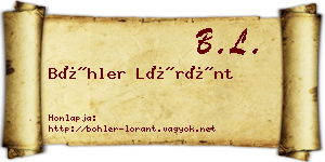 Böhler Lóránt névjegykártya